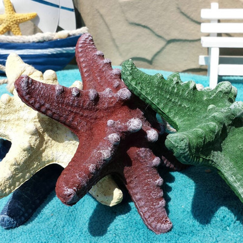 Figurine de stele de mare din rășină de 13 cm Ccean Simulare hexagonală de stele de mare Decorare pentru acvariu de pește Accesorii de fotografiere Setare Meșteșuguri DIY
