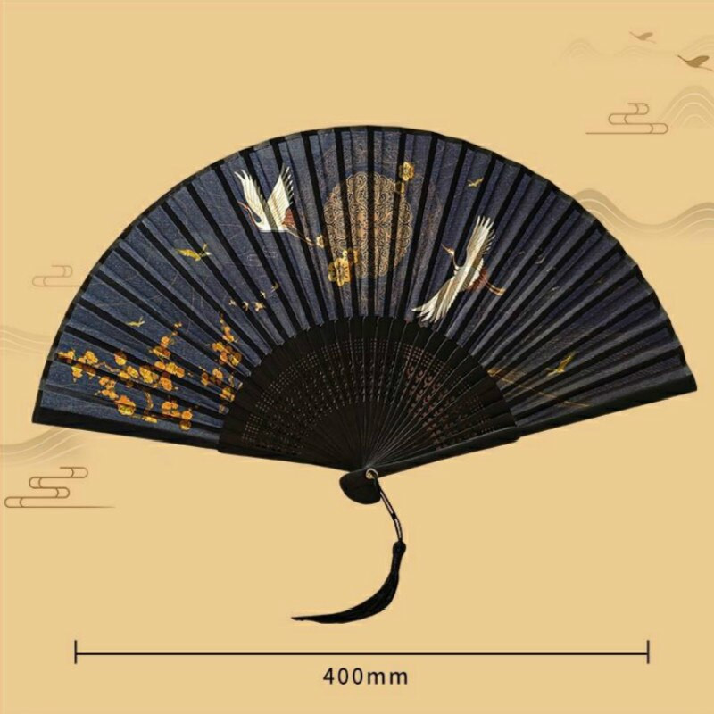 Ventilator de mână Hanfu chinezesc Ventilator pliabil de mână pentru doamnă 21 cm Ventilator de dans din bambus chinezesc de epocă Ventilator portabil Ventilator zilnic de vară pentru petrecere