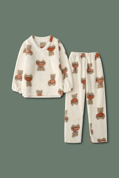 Pūsta moteriška meškos palaidinė ir apatinė pižama