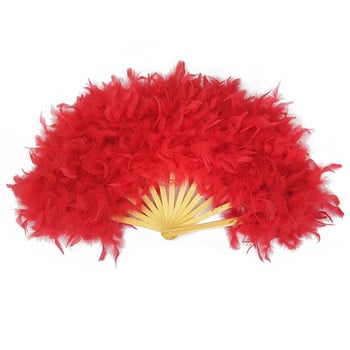 70*40cm Μεγάλο Ροζ Φτερό Βεντάλια Stage Performance Dance Fan Photography Props Lolita Fan Folded Feather Διακόσμηση γαμήλιου πάρτι