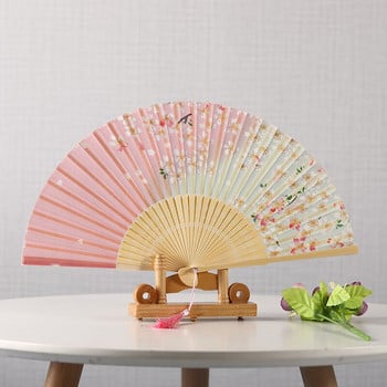 Summer Silk Fan Abanicos Para Boda Portable Bamboo Gift Fan Hand 21cm Classical Party Dance Fans Ventilateur Hanfu Διακόσμηση