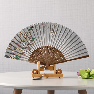 Summer Silk Fan Abanicos Para Boda Portable Bamboo Gift Fan Hand 21cm Classical Party Dance Fans Ventilateur Hanfu Διακόσμηση