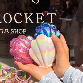 Японски стил Прекрасен креативен гребен с черупка във формата на сърце Детска цветна преносима въздушна възглавница Пластмасов гребен Орнаменти за домашен скрин