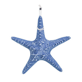 1PC Средиземноморски стил Стари полирани 5 пръста Shantou Starfish Домашен декор Висяща на стена изкуствена смола Морска звезда 3 размера 6 цвята