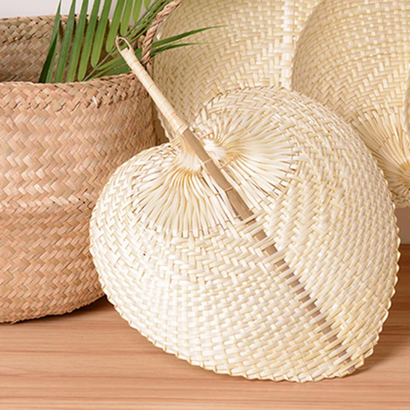 5db/tétel Bambusz kézi ventilátor Pushan Arts kézzel készített legyező őszibarack formájú bambusz ventilátor Summer Cool Air ventilátor DIY kínai legyező papír ventilátor