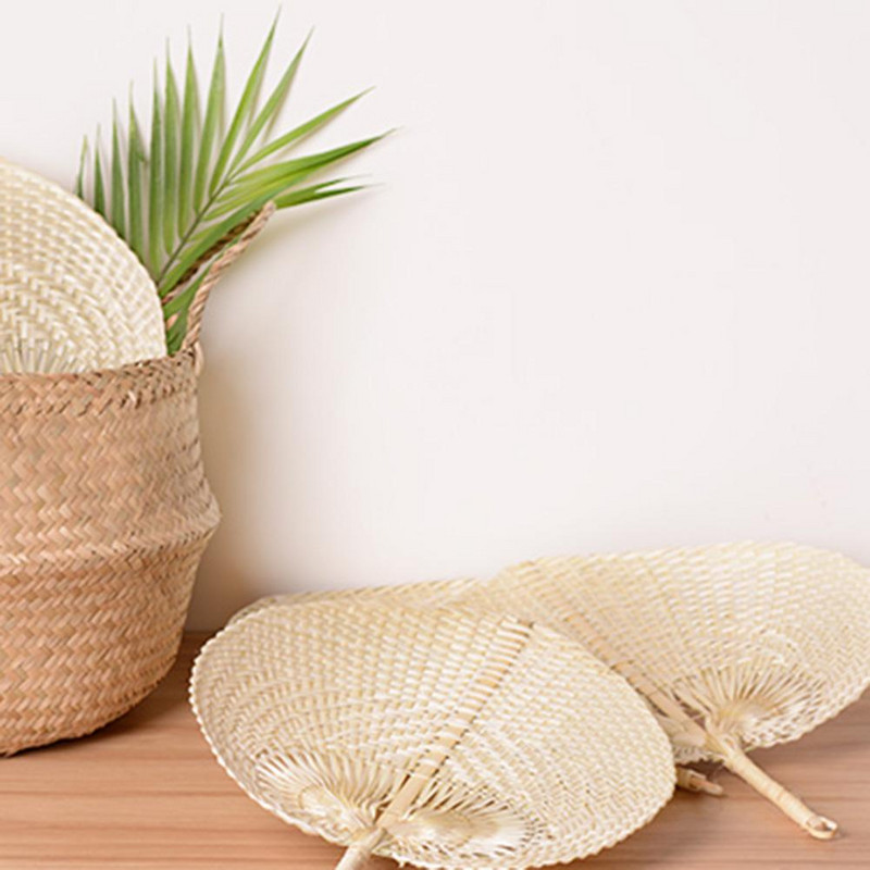 5db/tétel Bambusz kézi ventilátor Pushan Arts kézzel készített legyező őszibarack formájú bambusz ventilátor Summer Cool Air ventilátor DIY kínai legyező papír ventilátor