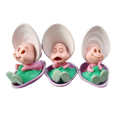 3 бр./компл. Kawaii Алиса в страната на чудесата Young Oyster Baby Action Figure Кукли Играчки Карикатура Alice Curious Oysters Аниме фигурки Подаръци