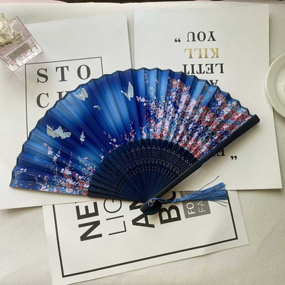 Vintage stila zīda saliekamais ventilators ķīniešu japāņu raksts māksla amatniecība dāvana mājas dekorēšana rotājumi deju roku ventilators