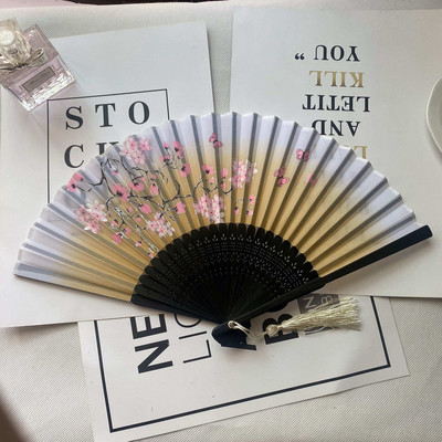 Vintage stila zīda saliekamais ventilators ķīniešu japāņu raksts māksla amatniecība dāvana mājas dekorēšana rotājumi deju roku ventilators