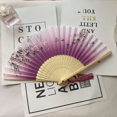 Vintage stila zīda saliekamais ventilators ķīniešu japāņu raksts māksla amatniecība dāvana mājas dekorēšana rotājumi deju roku ventilators