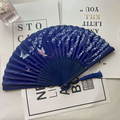 Vintage stila zīda saliekamais ventilators ķīniešu japāņu raksts māksla amatniecība dāvana mājas dekorēšana rotājumi deju roku ventilators