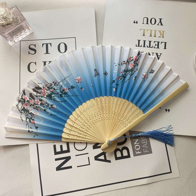 Vintage stila zīda saliekamais ventilators ķīniešu japāņu raksts māksla amatniecība dāvana mājas dekorēšana rotājumi deju roku ventilators