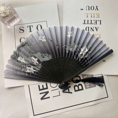 Vintage stila zīda saliekamais ventilators ķīniešu japāņu raksts māksla amatniecība dāvana mājas dekorēšana rotājumi deju roku ventilators
