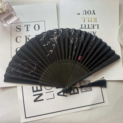 Vintage stila zīda saliekamais ventilators ķīniešu japāņu raksts māksla amatniecība dāvana mājas dekorēšana rotājumi deju roku ventilators
