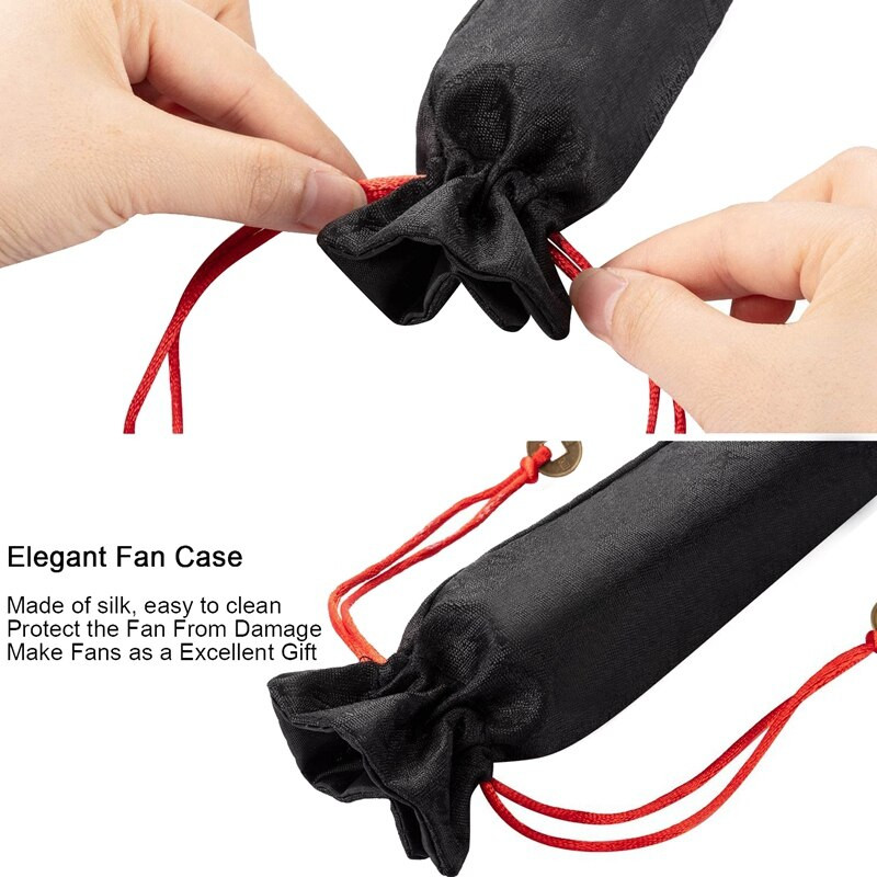 Hot 2 pachete Ventilator pliant chinezesc Tai Chi Ventilator pliabil pentru bărbați și femei Decorații de dans performanță Cadou de festival Negru