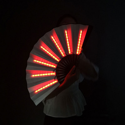 LED világító összecsukható ventilátor Disco tánckellékek Színes világító összecsukható ventilátor Nightclub bár Party előadás kellékek Magic Fan
