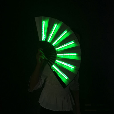 LED világító összecsukható ventilátor Disco tánckellékek Színes világító összecsukható ventilátor Nightclub bár Party előadás kellékek Magic Fan