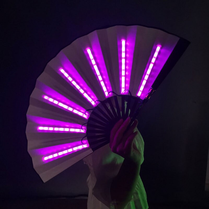 LED világító összecsukható ventilátor Disco tánckellékek Színes világító összecsukható ventilátor Nightclub bár Party előadás kellékek Magic Fan