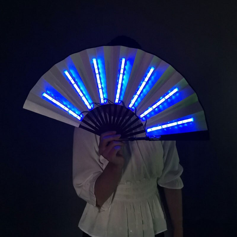 LED világító összecsukható ventilátor Disco tánckellékek Színes világító összecsukható ventilátor Nightclub bár Party előadás kellékek Magic Fan