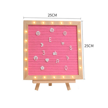 Дъска за съобщения с дървена рамка от филц, 10x10 инча, с LED светлина и 170 бр. букви, фестивален подарък за домашен декор на стена