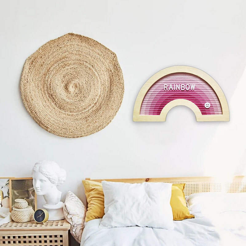 Πίνακας μηνυμάτων Felt Letter Ξύλινο Πλαίσιο Rainbow Letterboard με 340 πλαστικά γράμματα Χριστουγεννιάτικο δώρο για παιδιά διακόσμηση τραπεζιού σπιτιού