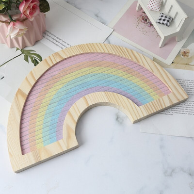 Rainbow Letter Board Ρουστίκ ξύλινο πλαίσιο τσόχα πινακίδες μηνυμάτων με μεταβλητά γράμματα σετ αριθμούς για διακόσμηση τοίχου σπιτιού σε αγροικία