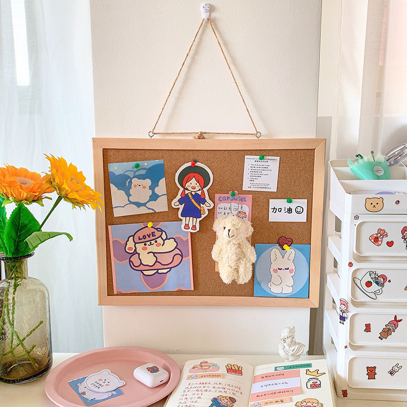 Kawaii Moale Scrisoare din lemn Panou pentru mesaje Carte poștală decorativă Panou foto de perete Panou din plută Hârtie Memo Decorare pentru fundal