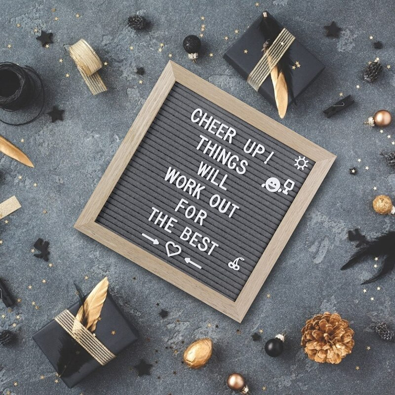 Panou din lemn de 10 x 10 inch Panou de plută Decor de perete Panou din pâslă Stejar 450 de litere Pungă cu șnur Panou din pâslă Decor pentru acasă