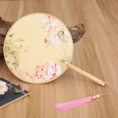 Spalvos Apvalios rankos vėduoklė Kinų stiliaus vintažinė spauda Šilko vėduoklė Vestuvių vakarėlio šokių aksesuarai