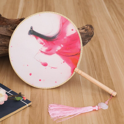 Spalvos Apvalios rankos vėduoklė Kinų stiliaus vintažinė spauda Šilko vėduoklė Vestuvių vakarėlio šokių aksesuarai