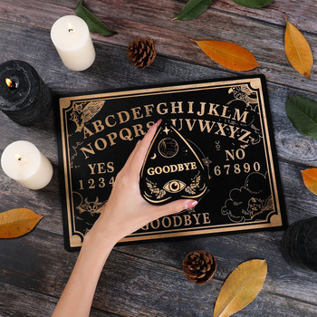 Ξύλινη μαντική σανίδα εκκρεμούς 12 ιντσών χαραγμένη μαγική σανίδα O-uija πίνακα Μεταφυσικό μήνυμα Witch\'s Pendulum Board