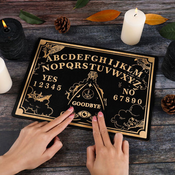 Ξύλινη μαντική σανίδα εκκρεμούς 12 ιντσών χαραγμένη μαγική σανίδα O-uija πίνακα Μεταφυσικό μήνυμα Witch\'s Pendulum Board