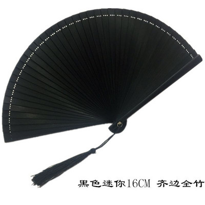 16/18cm teljes bambusz összecsukható ventilátor nyári egyszerű egyszínű, nem üreges hajtogatás, kínai stílusú kézi legyező dekoratív kézműves ajándék