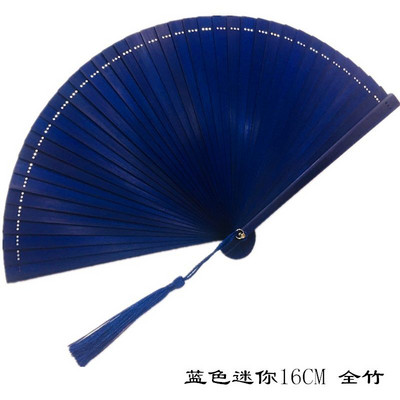 16/18cm teljes bambusz összecsukható ventilátor nyári egyszerű egyszínű, nem üreges hajtogatás, kínai stílusú kézi legyező dekoratív kézműves ajándék