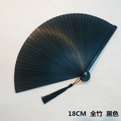 16/18cm teljes bambusz összecsukható ventilátor nyári egyszerű egyszínű, nem üreges hajtogatás, kínai stílusú kézi legyező dekoratív kézműves ajándék