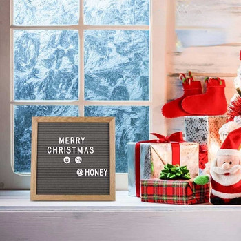 Πίνακας τσόχα 10x10 ιντσών Τετράγωνες διακοσμητικές σανίδες σπιτιού Ξύλινα χριστουγεννιάτικα πάρτι Felt Letter Board 460 Letters Easel Message Board