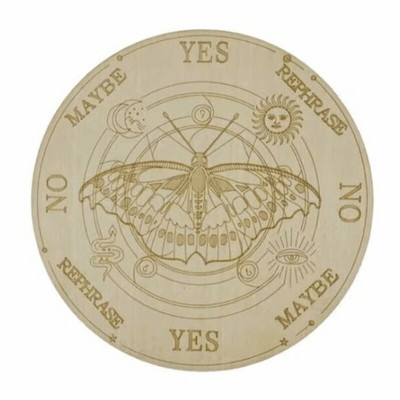 Δίσκος 25cm ξύλινο εκκρεμές πιάτο φεγγάρι χρυσό μαντικό ενεργειακό σκάλισμα σανίδα θεραπείας διαλογισμός διακόσμηση μεταφυσικός βωμός