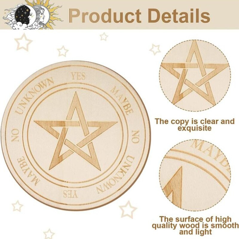 Δίσκος 25cm ξύλινο εκκρεμές πιάτο φεγγάρι χρυσό μαντικό ενεργειακό σκάλισμα σανίδα θεραπείας διαλογισμός διακόσμηση μεταφυσικός βωμός