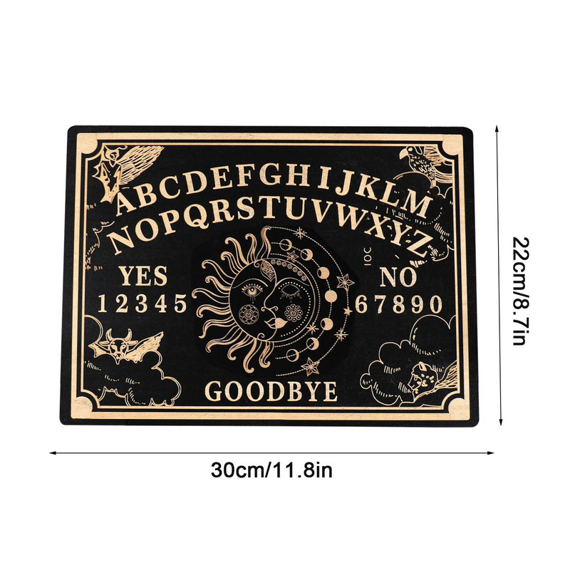 Σετ ραβδοσκοπικού εκκρεμούς ήλιου για μαντική πινακίδα μηνυμάτων Σκαλιστά ξύλινη σανίδα Μεταφυσική διακόσμηση τοίχου βωμού