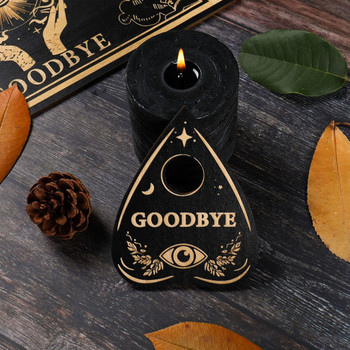 Ορθογώνιο Ξύλο Witchcraft Βωμός πεταλούδα Πυξίδα ραβδοσκοπικό παιχνίδι Μαντική σανίδα Σκαλιστά ξύλινα μεταφυσικό μήνυμα