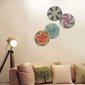 Υφαντό Καλάθι Διακόσμηση τοίχου Τέχνη τοίχου Seagrass Διακοσμητικό μπολ Δίσκος Boho Κρεμαστός τοίχος Διακόσμηση καλαθιού τοίχου για σαλόνι υπνοδωμάτιο κουζίνα