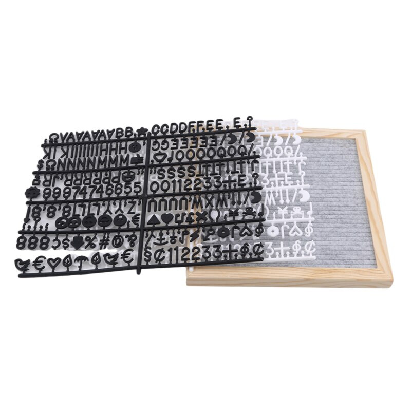 Tablă de scrisori din pâslă Cadru din lemn Simboluri schimbabile Numere Caractere Panouri de mesaje pentru biroul de acasă Tablă de decor Hoggard