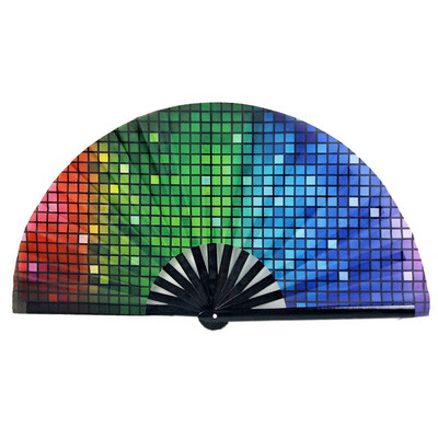 Διακόσμηση Φορητό στυλ Rainbow Folding Fan Party Wedding Art Craft Πολύχρωμο Οικιακό Πρακτικό Χέρι Μπαμπού Bone Ανθεκτικό