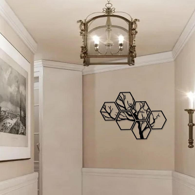 Αυτοκόλλητο τοίχου Εξάγωνο 3D Splicing Κλαδιά Εξάγωνο Peel And Stick Art Wall 6 τμχ Αυτοκόλλητη κηρήθρα Wall Craft