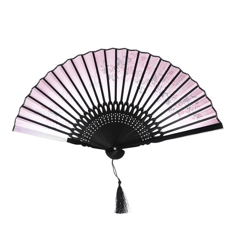 Ventiliatoriaus sulankstoma ranka Gėlėta rankinė vėduoklė, skirta sulankstomam kutui skalbiniams su kiniško šilko popieriaus audinio gėlių žiedais