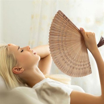 Bamboo Vintage Fan Silk Handheld Foldable Fan Κομψό δώρο για γυναίκες Γυναικείο μεταξωτό ανεμιστήρα χειρός Bamboo Folding Fan