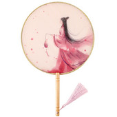 Apvalios formos permatomas siuvinėtas šilko ventiliatorius amatai dovanos namų dekoravimas Hanfu animacijos aksesuarai kinų stiliaus nešiojamas ventiliatorius