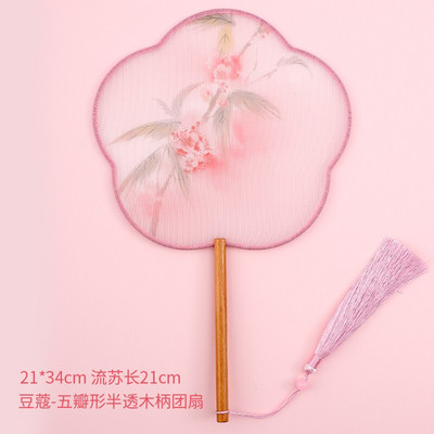 Apvalios formos permatomas siuvinėtas šilko ventiliatorius amatai dovanos namų dekoravimas Hanfu animacijos aksesuarai kinų stiliaus nešiojamas ventiliatorius