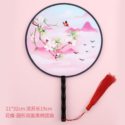 Apvalios formos permatomas siuvinėtas šilko ventiliatorius amatai dovanos namų dekoravimas Hanfu animacijos aksesuarai kinų stiliaus nešiojamas ventiliatorius
