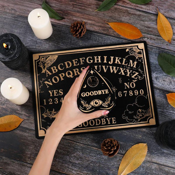 Rectangular Witchcraft Altar Pendulum Dowsing Divination Board Game Carven Wooden Μεταφυσικός Πίνακας Μηνυμάτων